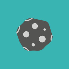 Gray asteroid with light gray circles and arcs.