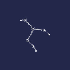 White constellation lines connect circular star shapes.