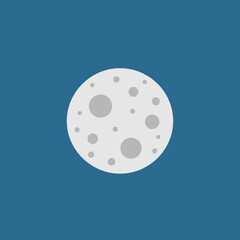 A stylized full moon with craters is depicted.