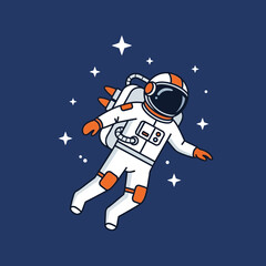 Astronaut floating in space surrounded by stars.