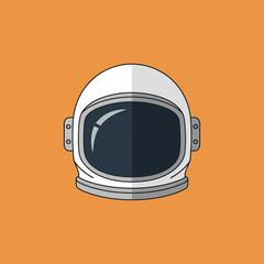 Astronaut helmet with dark visor and silver accents.