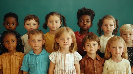 Obraz premium Diverse Children Smiling Together.