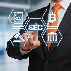 Concept of SEC Securities and Exchange Commission. Federal securitie new