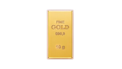 Gold Bar Isolated on White Background
