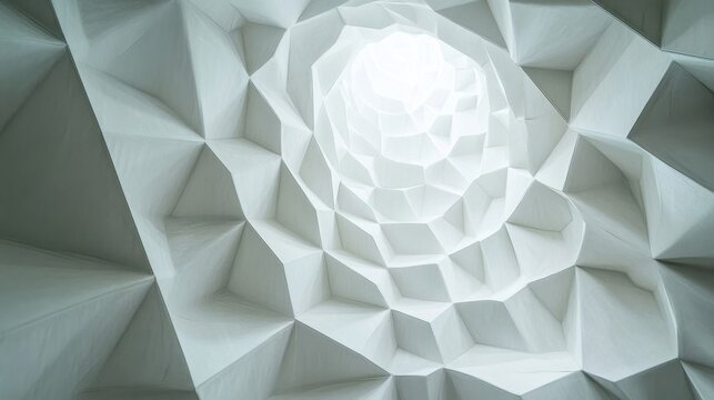 Abstract Geometric Ceiling with Light Well.