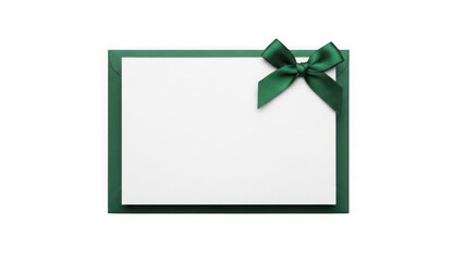 Green-framed card with bow isolated on transparent background