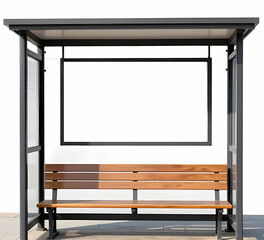 Bus stop bench with No People