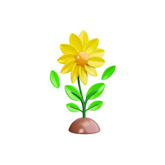 plant pollen 3d render icons