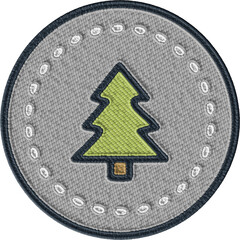 Colored Christmas Tree Patch Illustration