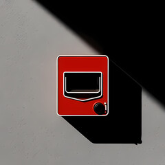 Street fire alarm box on isolated wall