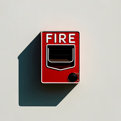 Street fire alarm box on isolated wall