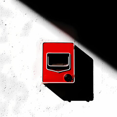 Street fire alarm box on isolated wall