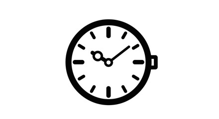 Simple clock icon for time management concepts and deadline reminders, perfect for presentations and websites, a minimalist design for projects