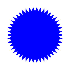 Blue Starburst Stickers PNG. Sale Price Tags, Retro Sunburst Badges, Discount Labels, Quality Mark Stamp Seals on Transparent Background