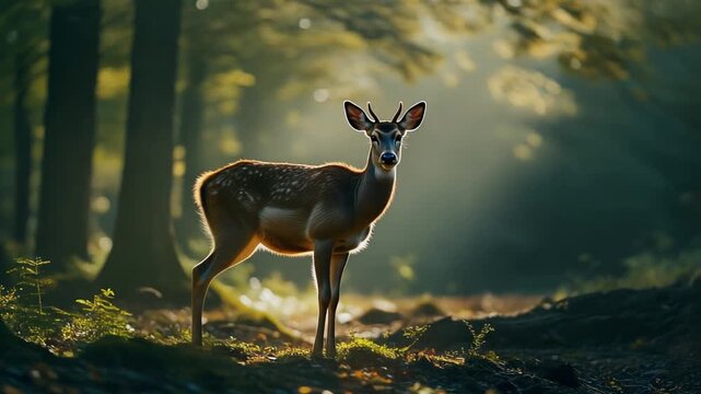 Forest Edge Deer Silhouette