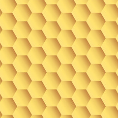 Golden Hexagon Seamless Pattern Vector Background