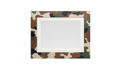 Camouflage Picture Frame Isolated on White Background