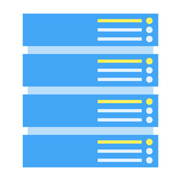 Stacked blue server rack array illustrating critical data center infrastructure and advanced digital computing technology for network administration for cloud services