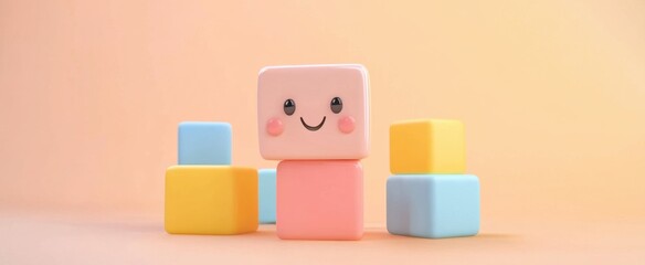 Cute Colorful Building Blocks for Children's Play and Education