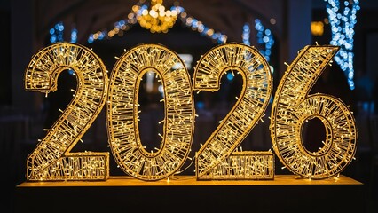 Celebratory 2026 light display