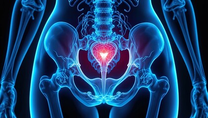 Female Pelvis and Urinary Bladder Illustration
