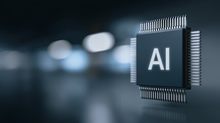 An AI Microchip showcasing the cutting edge technology of Artificial Intelligence. the innovative potential of AI. and a glimpse into the future.