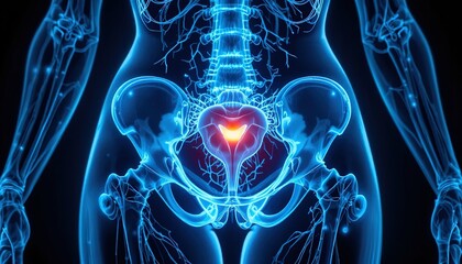 Female Pelvis and Lower Abdomen Anatomy Illustration
