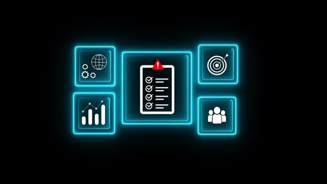 Businessmen manage and evaluate the risks of business investment, control business risks and risk management strategies, forecast, estimate and Motion graphics of financial business concept. 4k