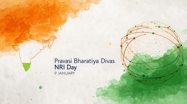Pravasi Bharatiya divas nri day illustration celebrating global Indian diaspora unity
