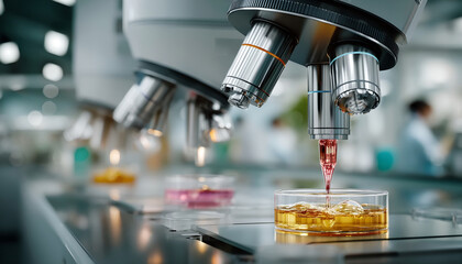 Scientific research takes place modern laboratory. Advanced technology aids precise analysis of samples, fueling discovery and experiment with