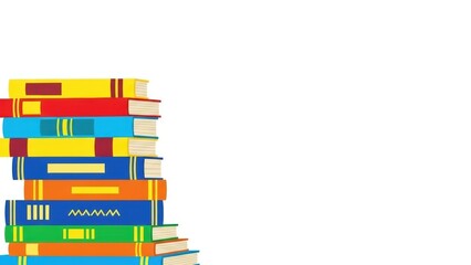 A vibrant and diverse stack of colorful books, symbolizing the boundless journey of knowledge, education, and the joy of reading for personal and academic development