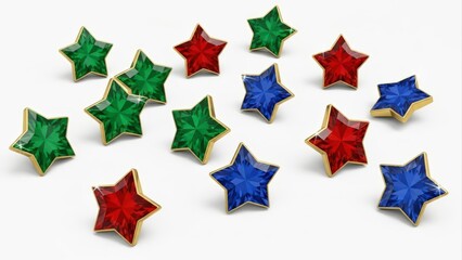 Obraz premium Collection of Colorful Star-Shaped Ceramic Embellishments.