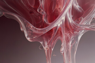Pink ghost fluid motion with translucent layers