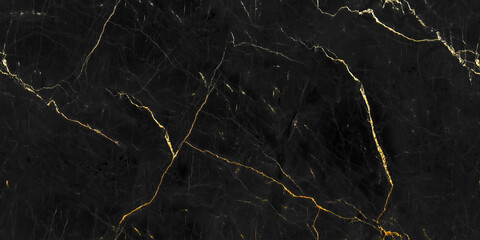 Luxury Black and Gold Marble Texture Dramatic Golden Veins on Polished Stone Background
