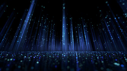 Digital Serenade: A mesmerizing digital light display, with radiant beams and countless glowing particles, ignites a sense of wonder and futuristic allure.