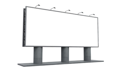 Obraz premium Empty billboard advertising space isolated on transparent background