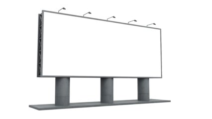 Empty billboard advertising space isolated on transparent background