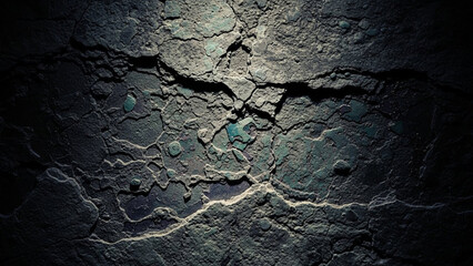 dark abstract background with rough cracked texture and deep shadows this grunge surface resembles dry earth rock or damaged pavement creating gritty and mysterious atmosphere for dark themes