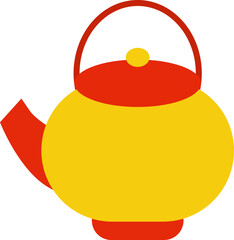 Obraz premium Traditional Chinese teapot illustration representing hospitality, culture, and harmony, designed in clean flat vector style