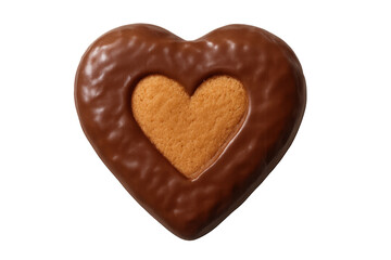 Obraz premium Heart shaped chocolate covered cookie for valentine's day