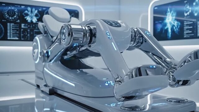 Footage of Futuristic Rehabilitation Machine