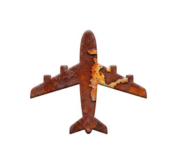 錆びた飛行機模型、孤独な航空機シルエット