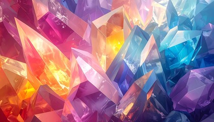 Vibrant, multifaceted crystals in a cluster