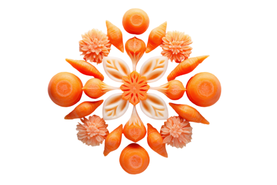 A close up of a flower made of carrots - Powered by Adobe