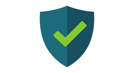 security shield icon with green check mark symbolizing data protection and verified privacy ideal for cybersecurity app logo or website banner