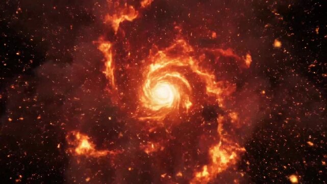 Fiery cosmic vortex pulls everything inward