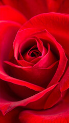 Close-up of red rose with layered petal texture detail