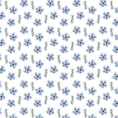 Floral seamless pattern for print, fabric, wallpaper. Modern hand drawn flowers background. 