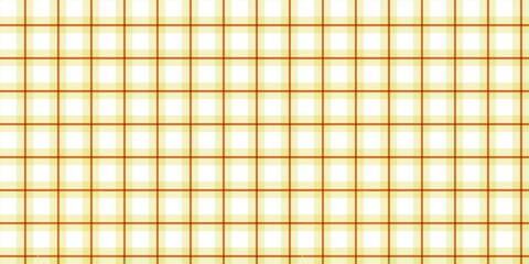 Seamless yellow plaid pattern with soft cream squares and warm orange grid lines, creating a cozy checkered background perfect for textiles, wallpapers, packaging, and retro designs.