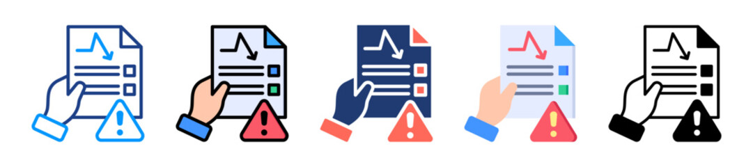 Failure Report Icon Sheet Multiple Style Collection 